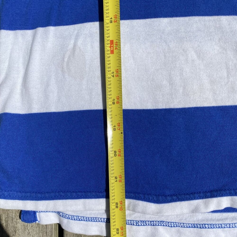 Abercrombie Kids Blue White Striped Muscle Polo Short Sleeve Shirt Boys Large L - Picture 9 of 11